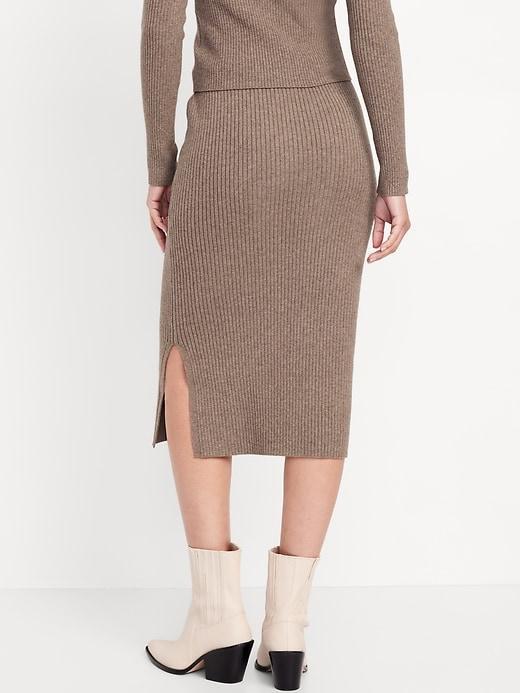 High-Waisted SoSoft Ribbed Midi Skirt Product Image