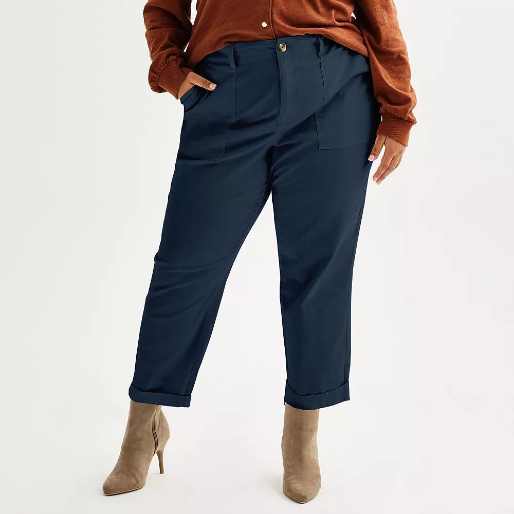 Plus Size Sonoma Goods For Life® Utility Straight Leg Pants, Women's, Size: 0X, Nightlife Gray Product Image