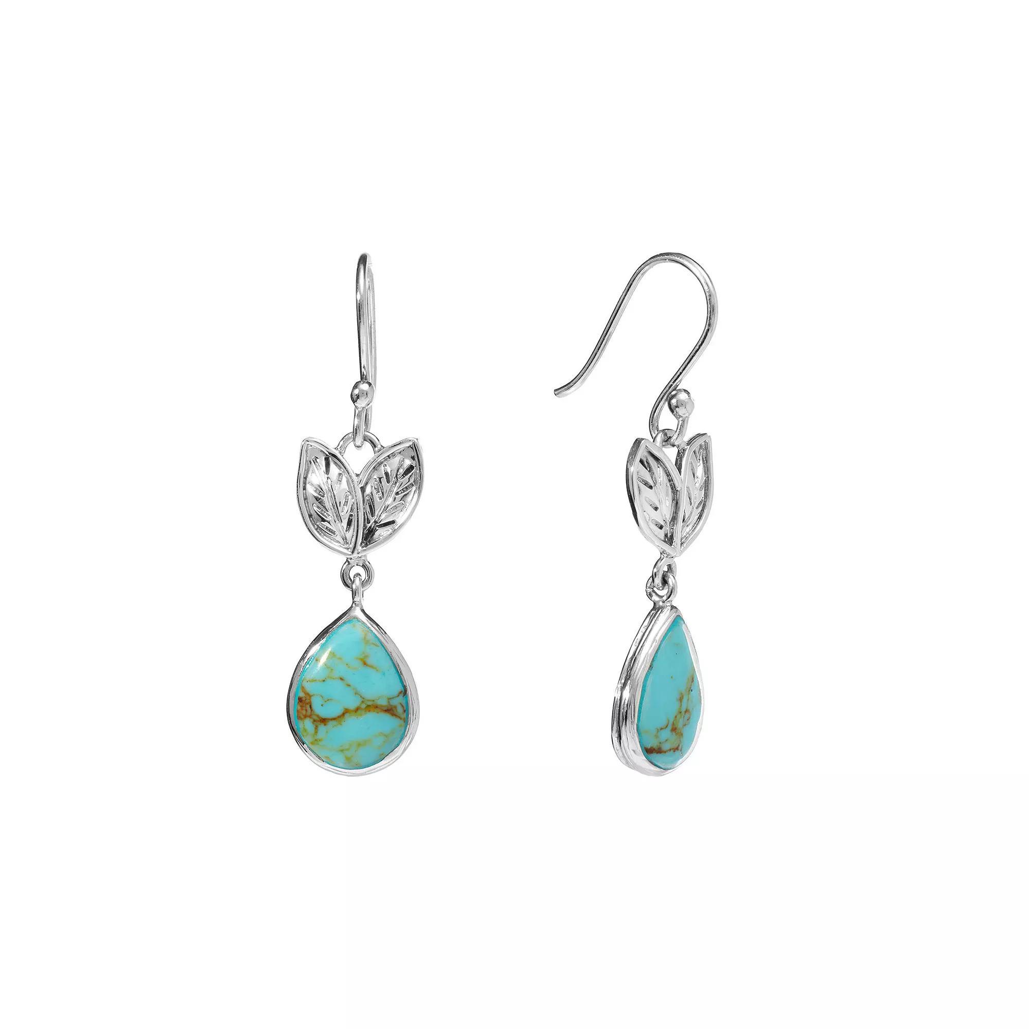 Athra NJ Inc Sterling Silver Blue Stone Drop Earrings, Women's Product Image