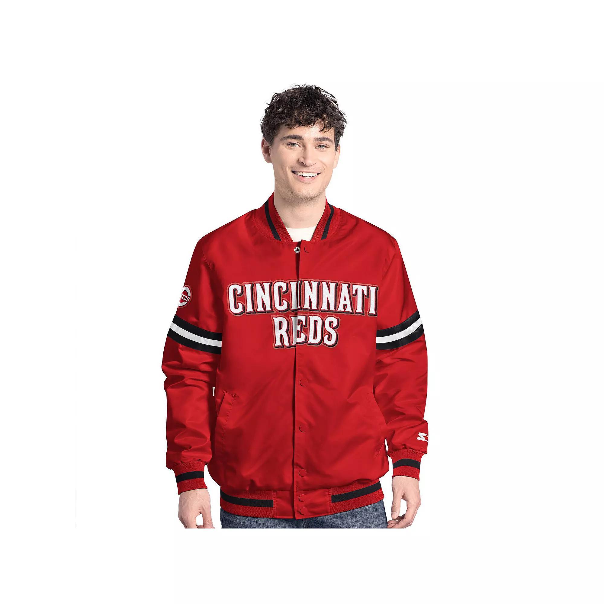 Men's Starter  Red Cincinnati Reds Scout Full-Snap Varsity Jacket, Size: 3XL, Red Red Product Image