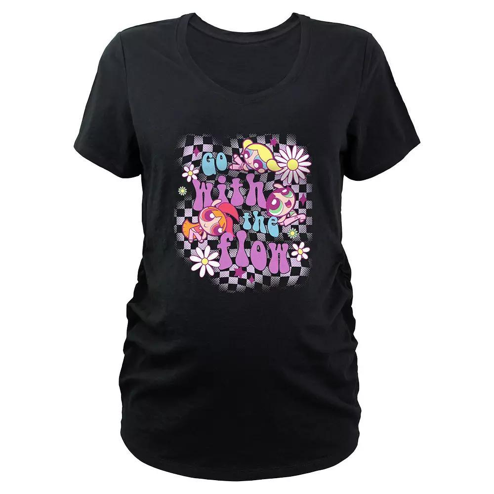 Maternity The Powerpuff Girls Go With The Flow Graphic Tee, Women's, Size: Medium-Mat, Black Product Image