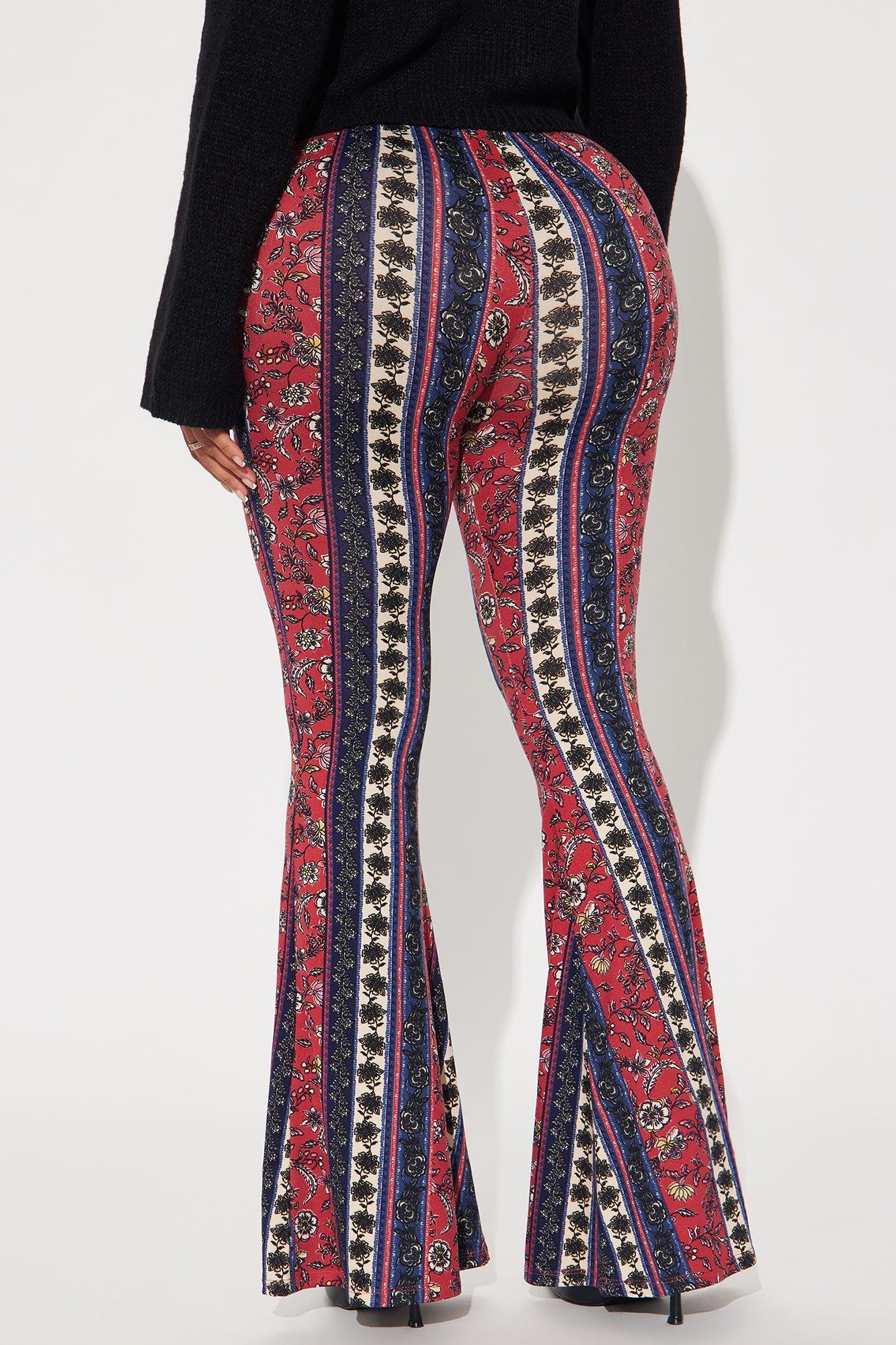 Say No More Flare Pant - Red/combo Product Image