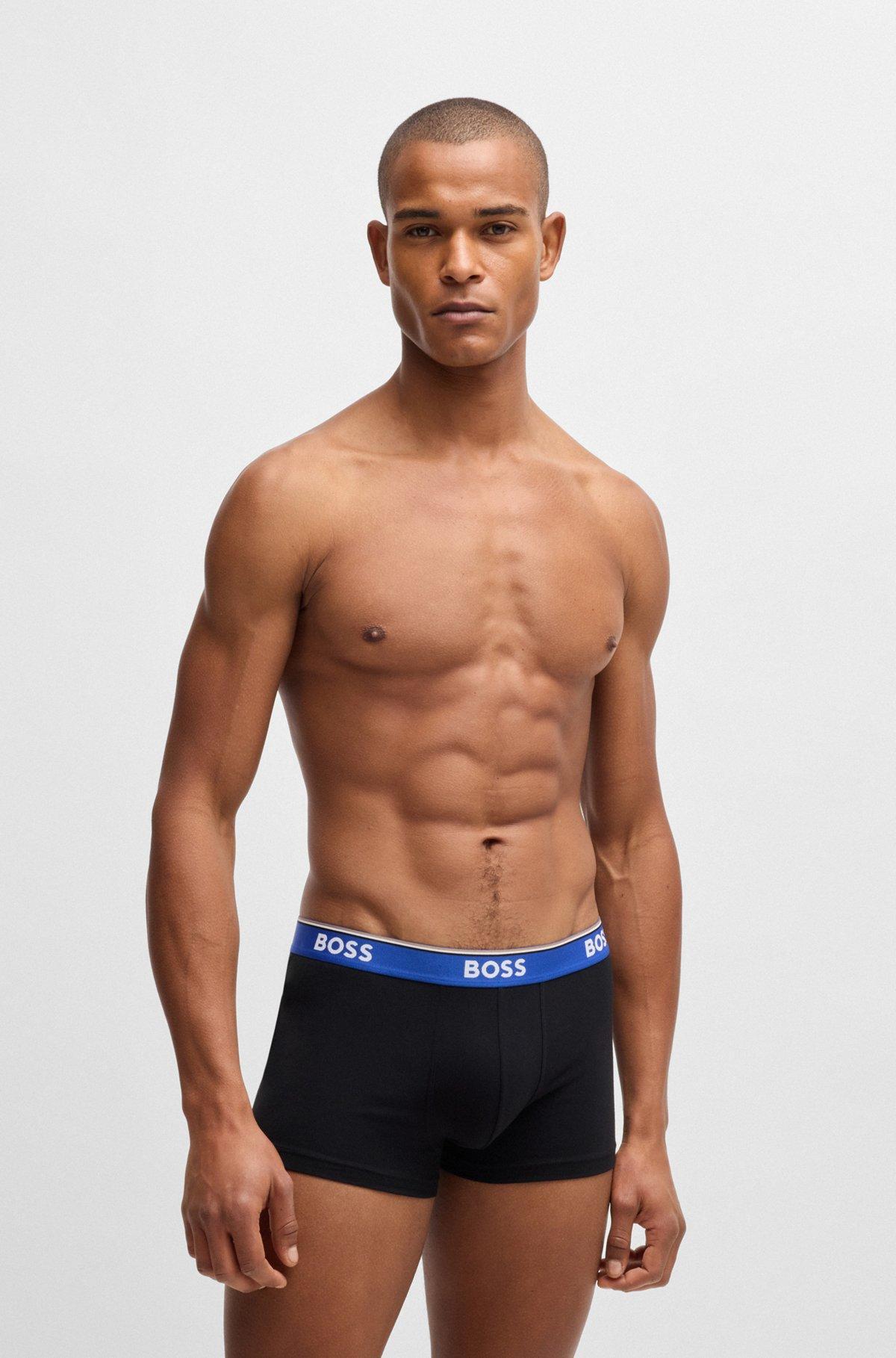 Three-pack of stretch-cotton trunks with logo waistbands Product Image