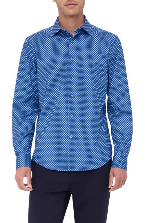 BUGATCHI Men's Ooohcotton James Geometric Sport Shirt In Night Blue Product Image