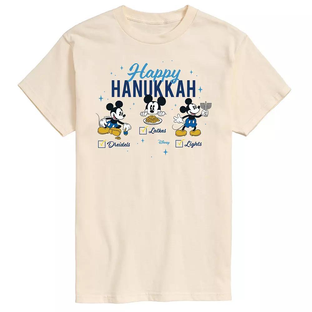 Disney's Mickey Mouse Happy Hanukkah Graphic Tee, Men's, Size: XL, Beige Product Image