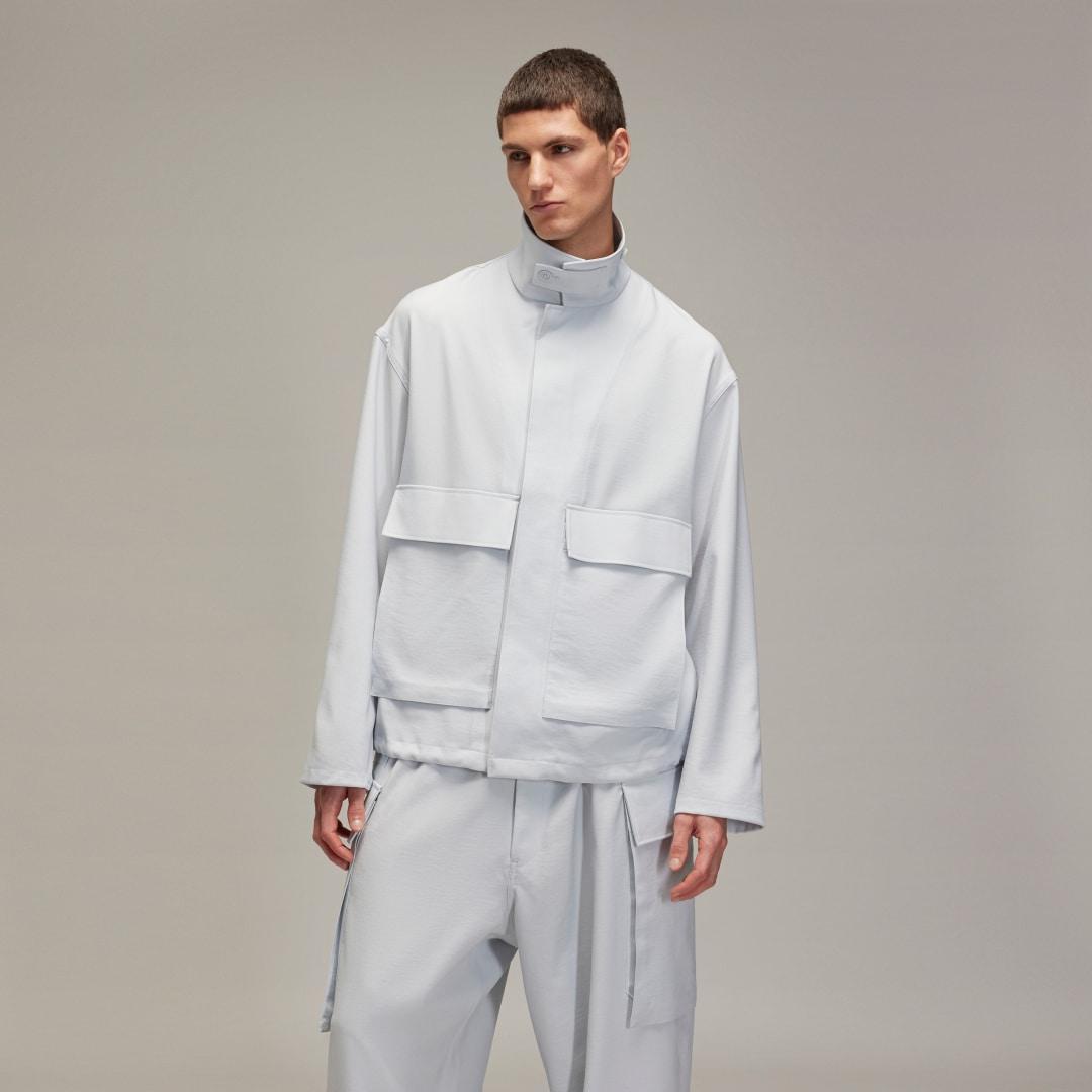 adidas Y-3 Sport Uniform Coach Jacket Clear Grey XS Mens Product Image
