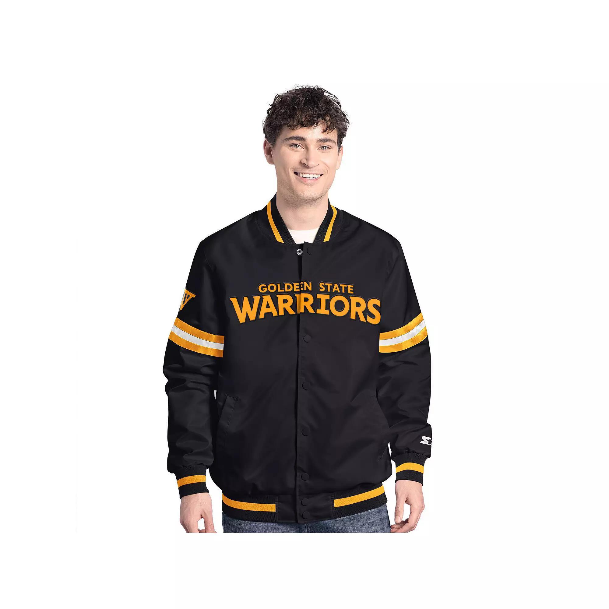 Men's Starter  Navy Cleveland Guardians Scout Full-Snap Varsity Jacket, Size: Small, Grd Blue Product Image