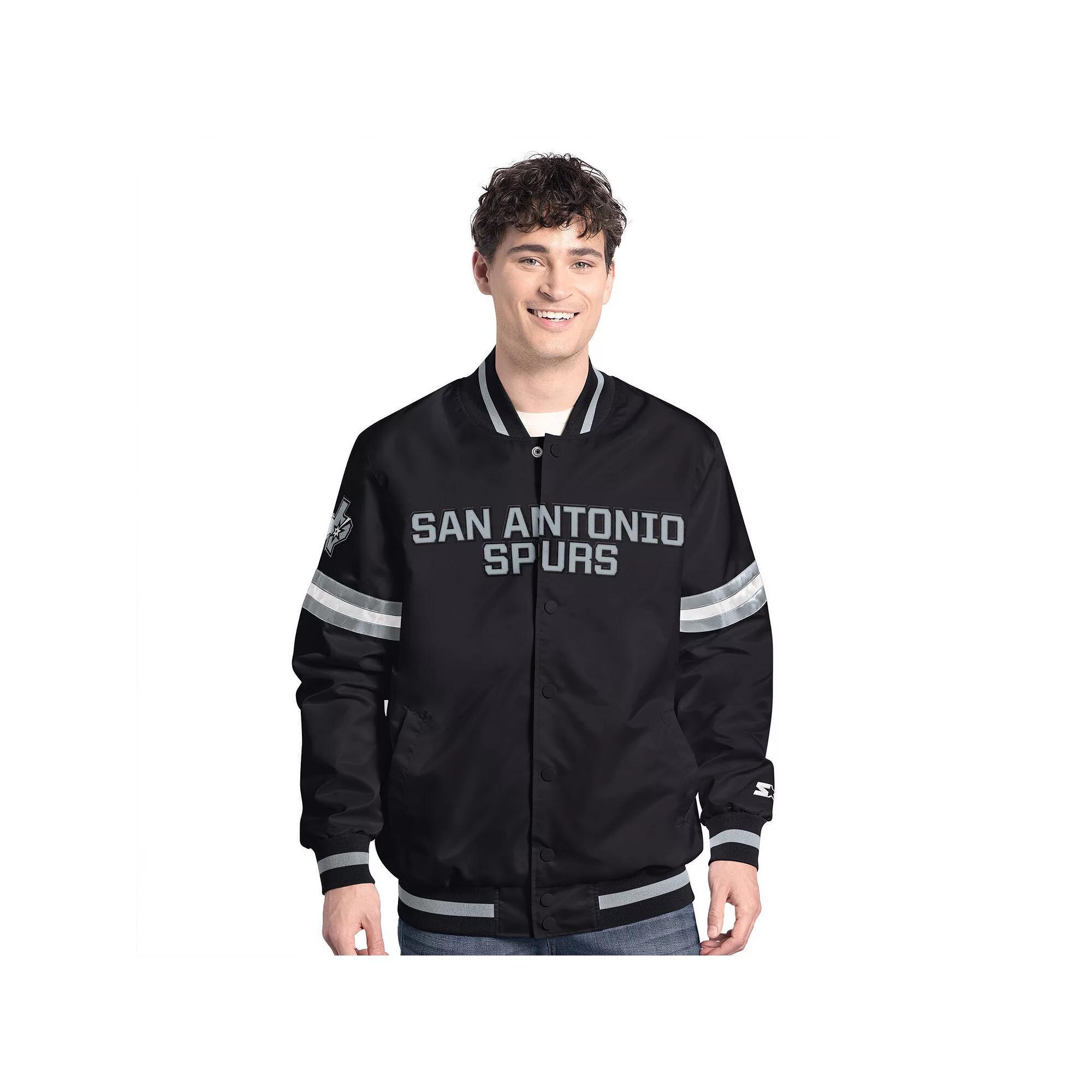 Men's Starter  Navy Cleveland Guardians Scout Full-Snap Varsity Jacket, Size: 3XL, Grd Blue Product Image