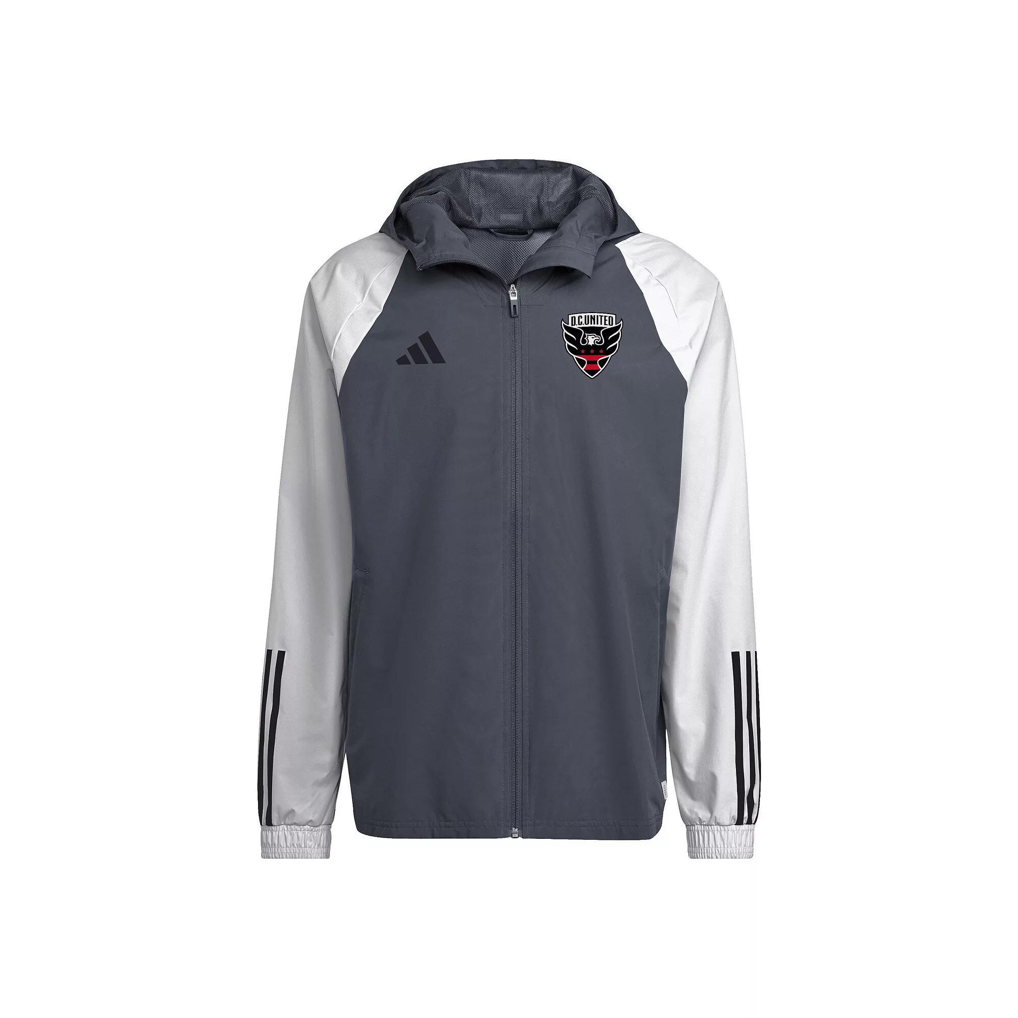 Mens adidas Gray D.C. United 2024 All-Weather Full-Zip Jacket Product Image