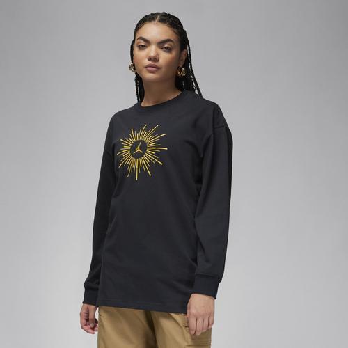 Jordan Womens Flight Optimism LS Tee - Black/Yellow Ochre Product Image