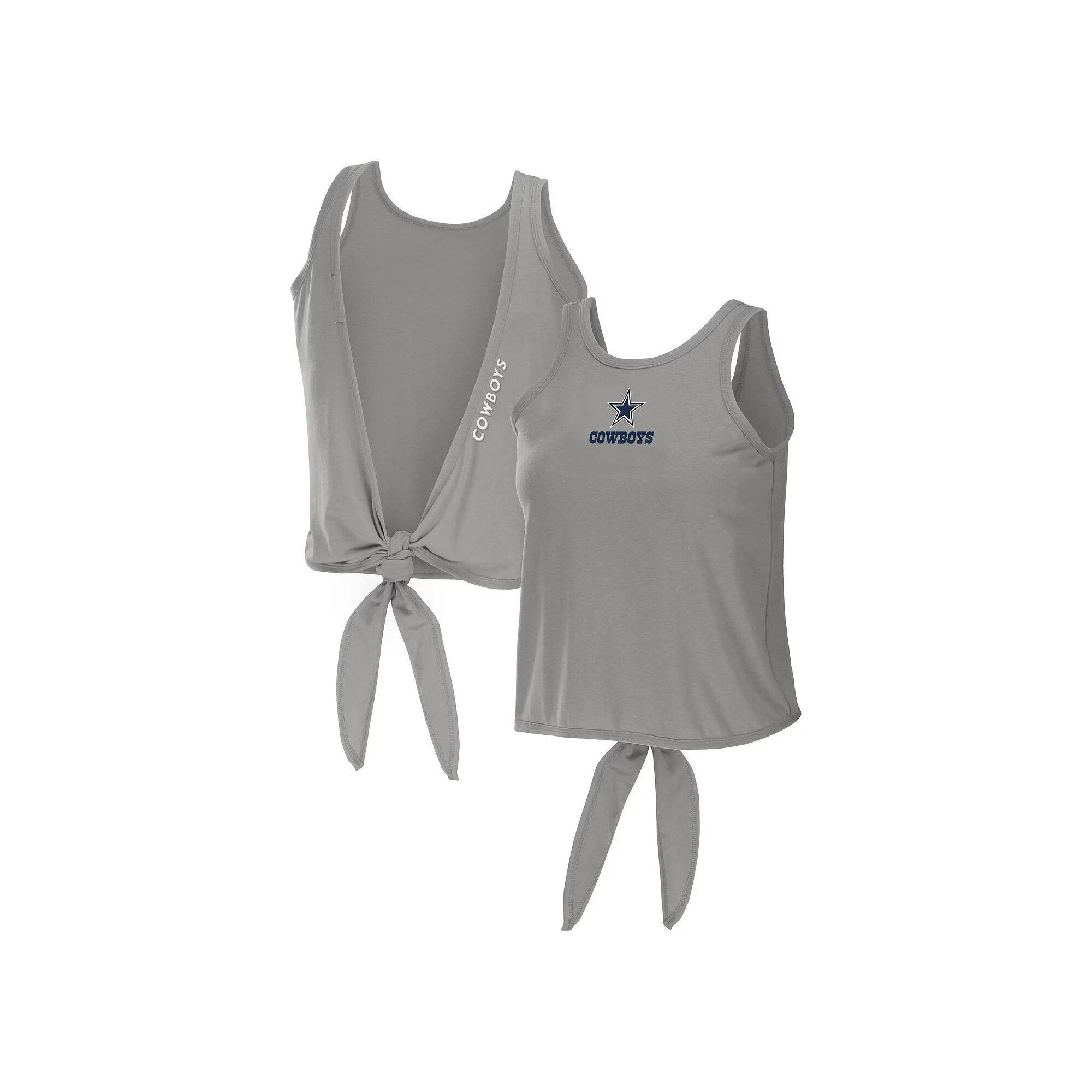 Women's WEAR by Erin Andrews Gray New York Yankees Open Back Twist Tie Tank Top, Size: XL, Grey Product Image