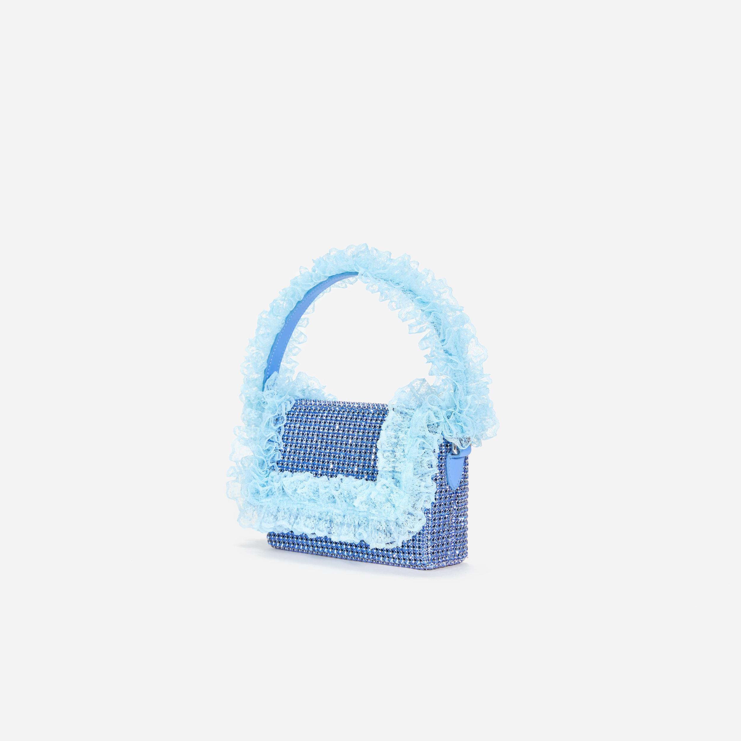 Blue Crystal Lace Detail Bag Product Image