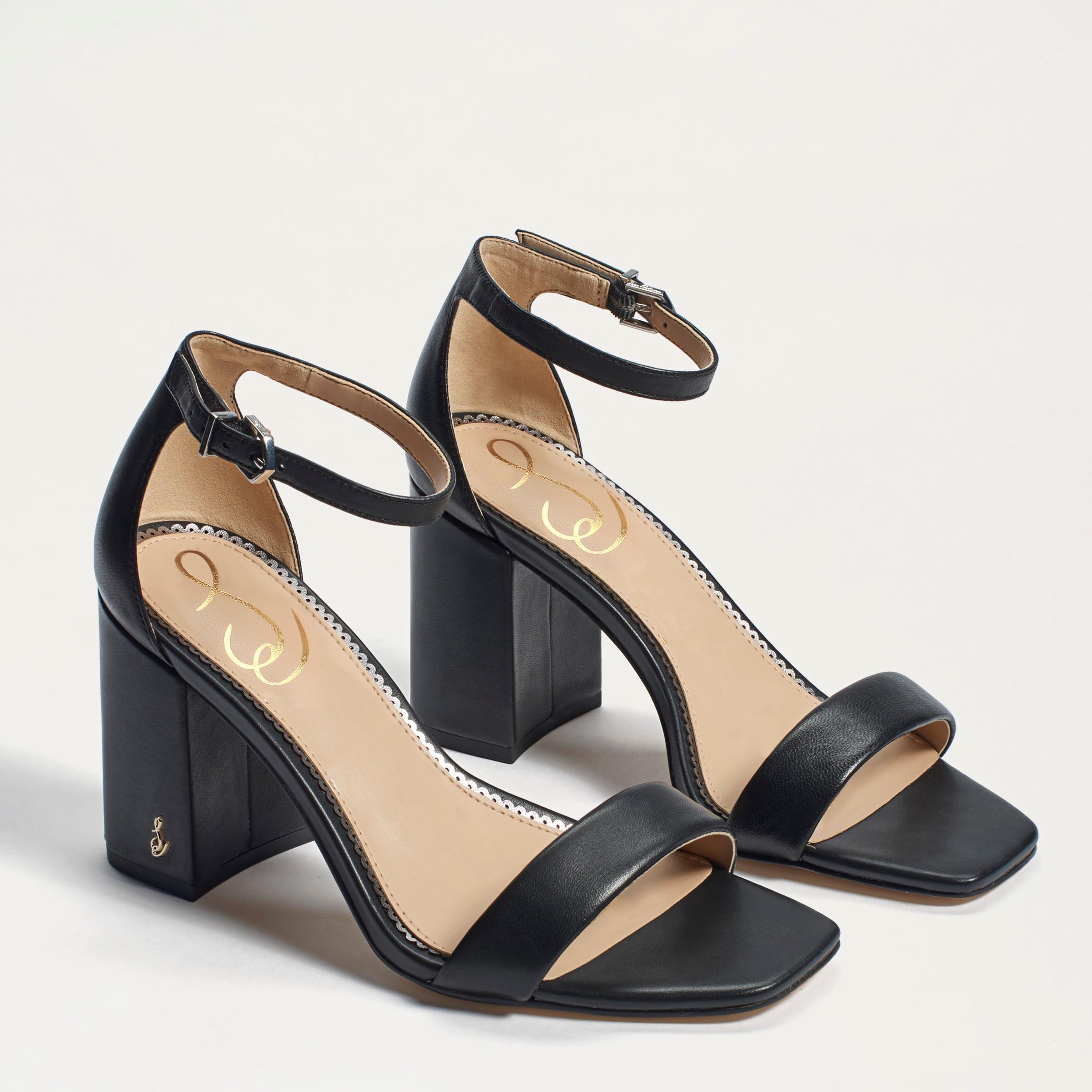 Sam Edelman Daniella Leather Ankle Strap Square Toe Dress Sandals Product Image
