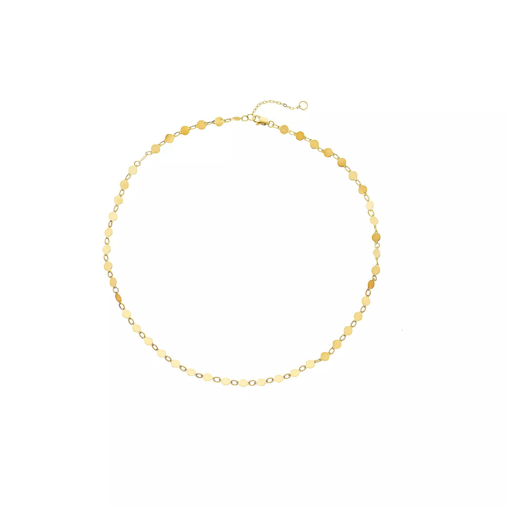 Womens 14K Yellow Gold Pebble Chain Necklace/15.25-16.25 Product Image