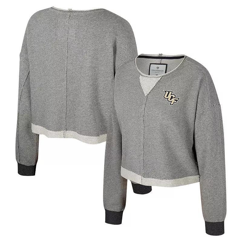 Womens Colosseum Charcoal UCF Knights Magnum Scoop Neck Cropped Pullover Sweatshirt Product Image