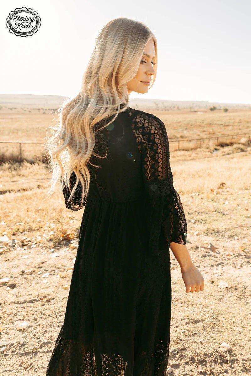 Victorian Lace Black Maxi Dress* Product Image