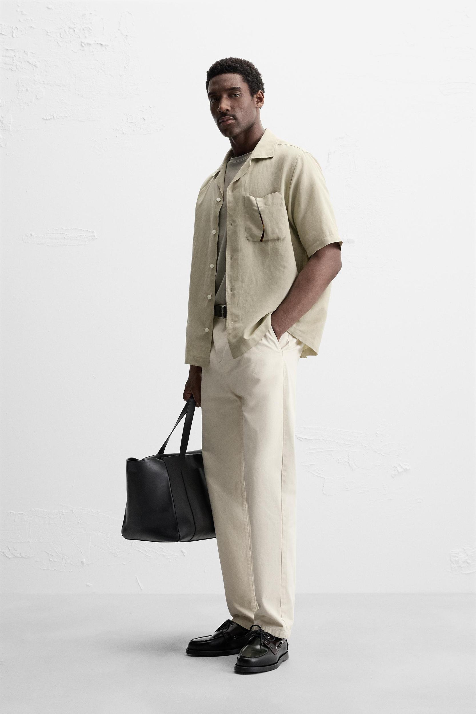 PLEATED STRAIGHT FIT PANTS Product Image