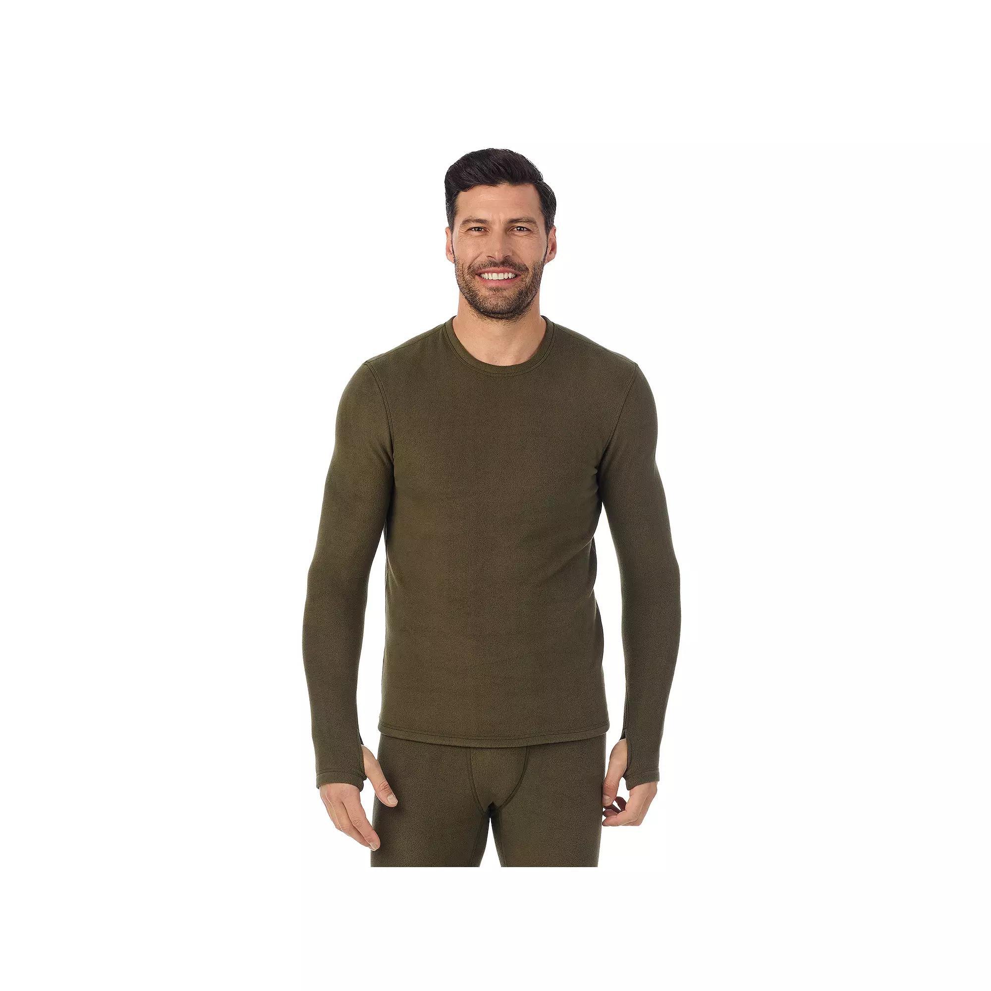 Men's Cuddl Duds® Midweight Fleecewear Performance Base Layer Crew Top, Size: Large, Black Product Image