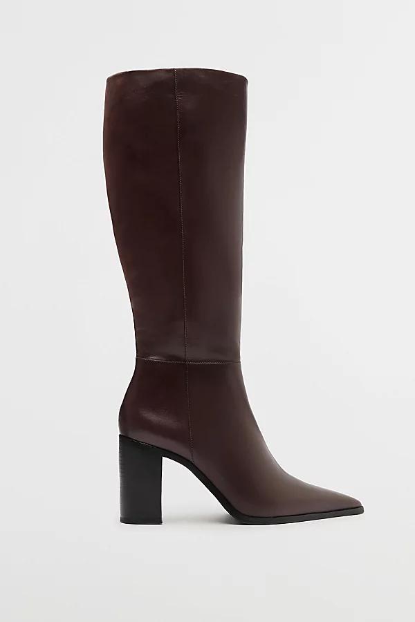 Womens Mikki 85MM Block-Heel Leather Boots Product Image