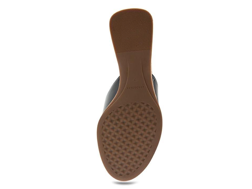 Aerosoles New Year Women's Wedge Sandals, Size: 10.5 Medium, Black Patent Pu Product Image