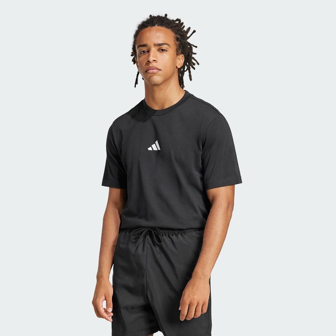 adidas Essentials Small Logo Single Jersey Tee Medium Grey Heather XL Mens Product Image