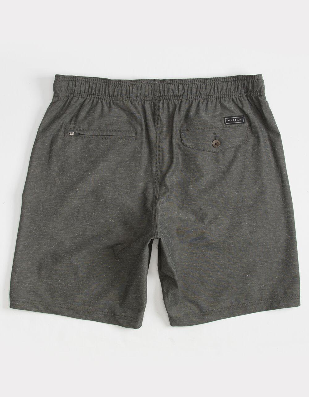 VISSLA Hemp No See Ums Mens Charcoal Elastic Shorts - CHARCOAL Product Image