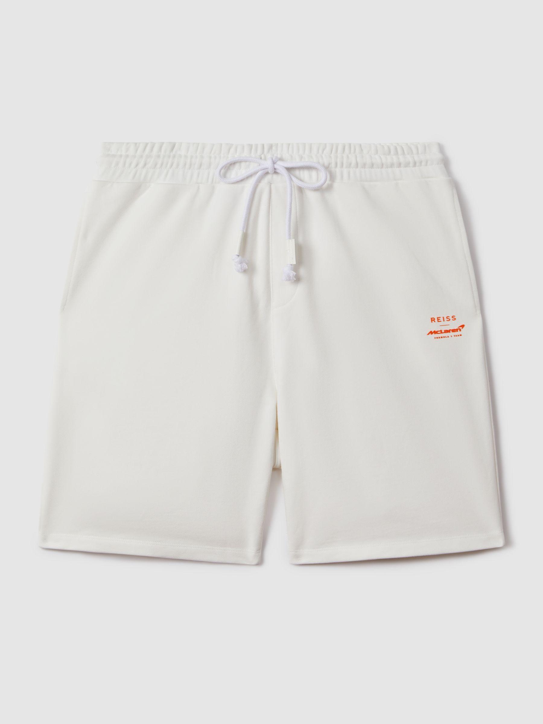 McLaren F1 Cotton Drawstring Shorts in White Product Image