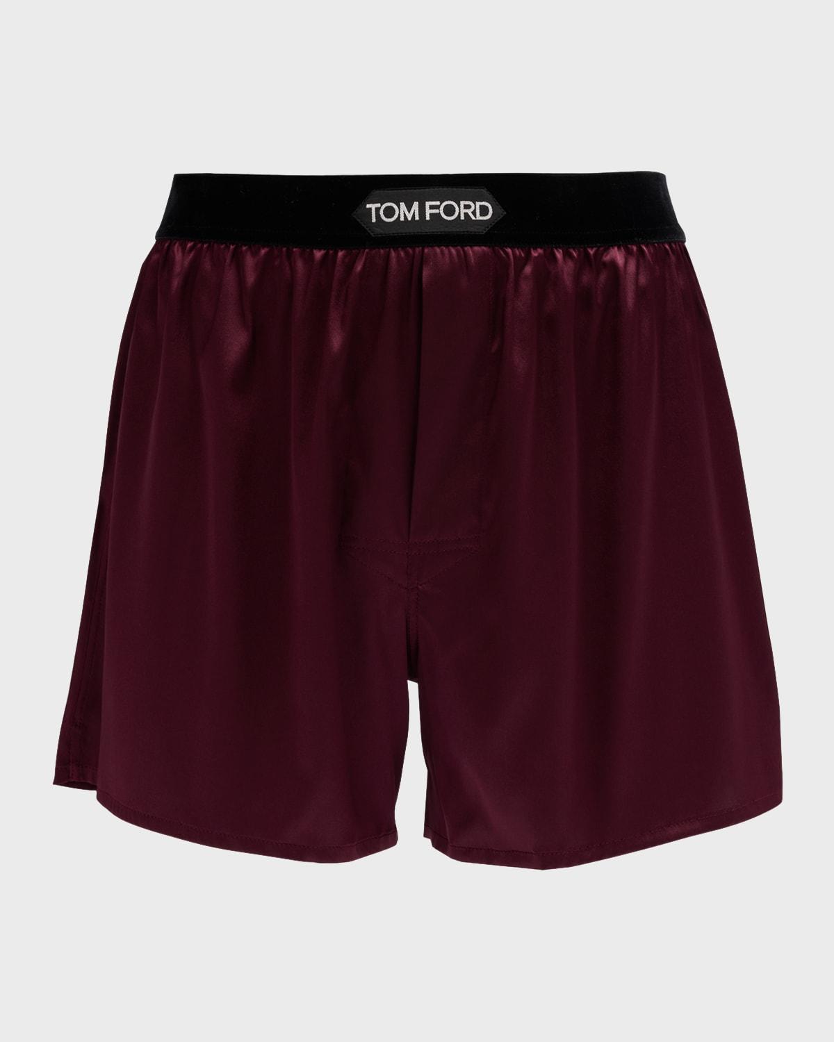 Mens Silk Jacquard Logo Boxers Product Image