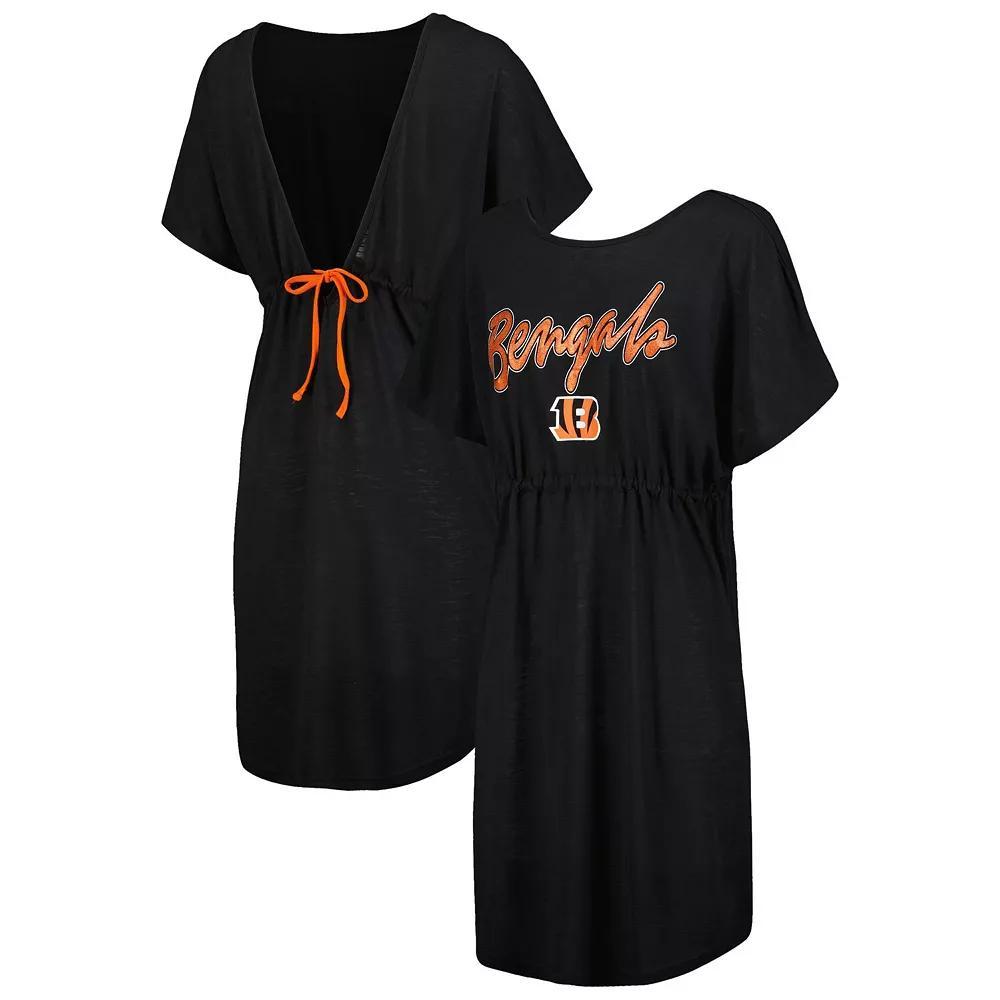 Women's G-III 4Her by Carl Banks Black Cincinnati Bengals Versus Swim Coverup, Size: Medium Product Image