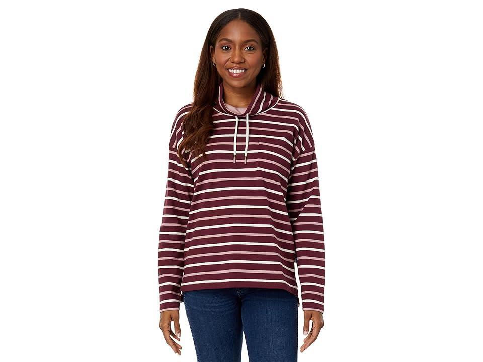 L.L.Bean Heritage Mariner Cotton Jersey Striped Funnel Neck Long Sleeve Top Product Image