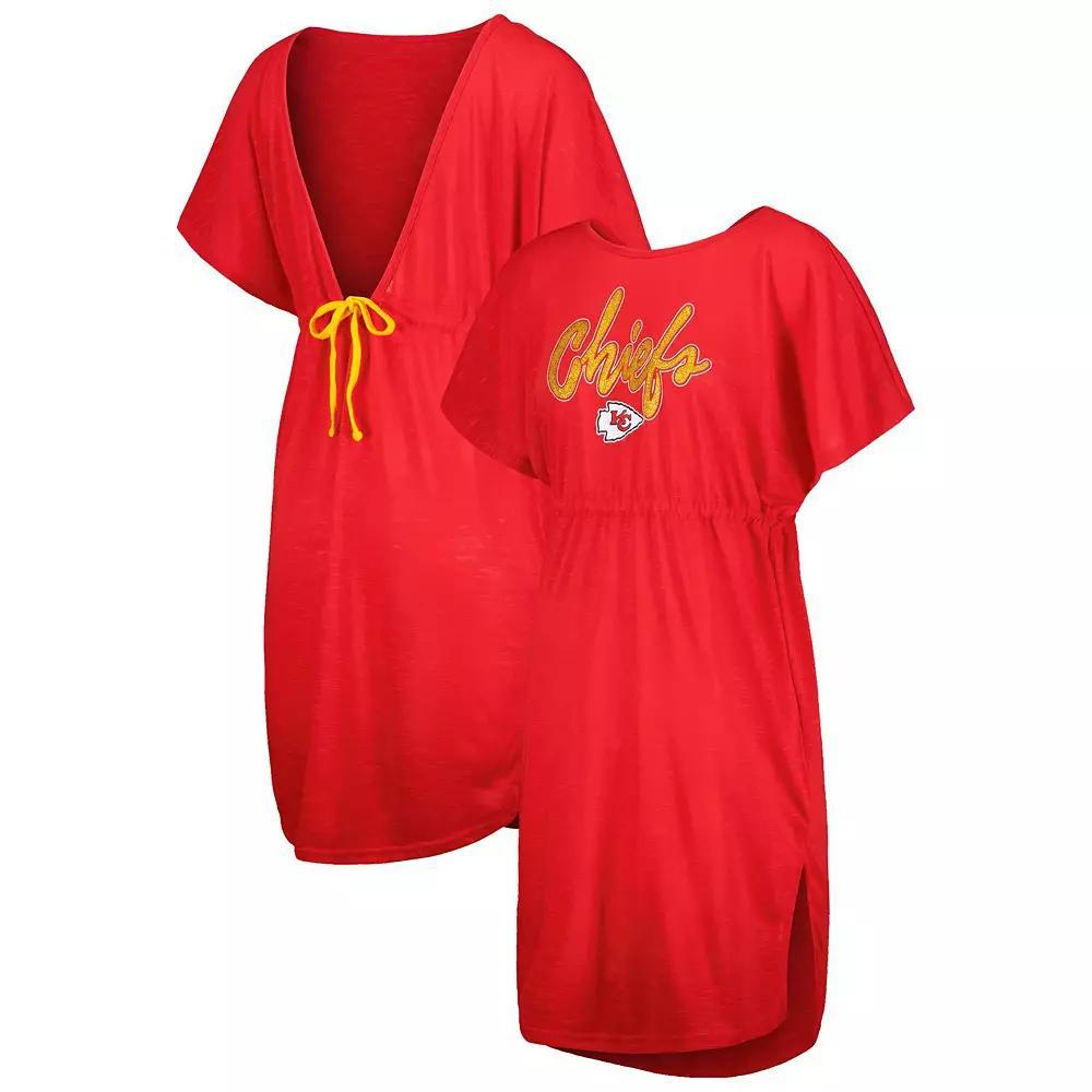 Women's G-III 4Her by Carl Banks Red Kansas City Chiefs Versus Swim Cover-Up, Size: Large Product Image