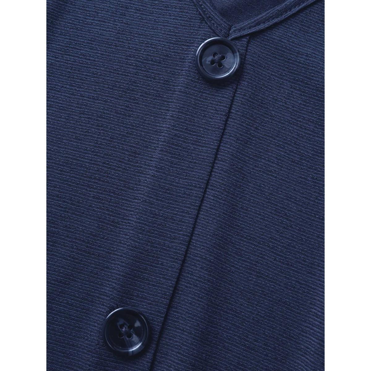 Plus Size Plain Twist Front Button Detail T-shirt Midnight Women Casual Tie knot Plain V-neck Everyday T-shirts BloomChic 30/6X Product Image