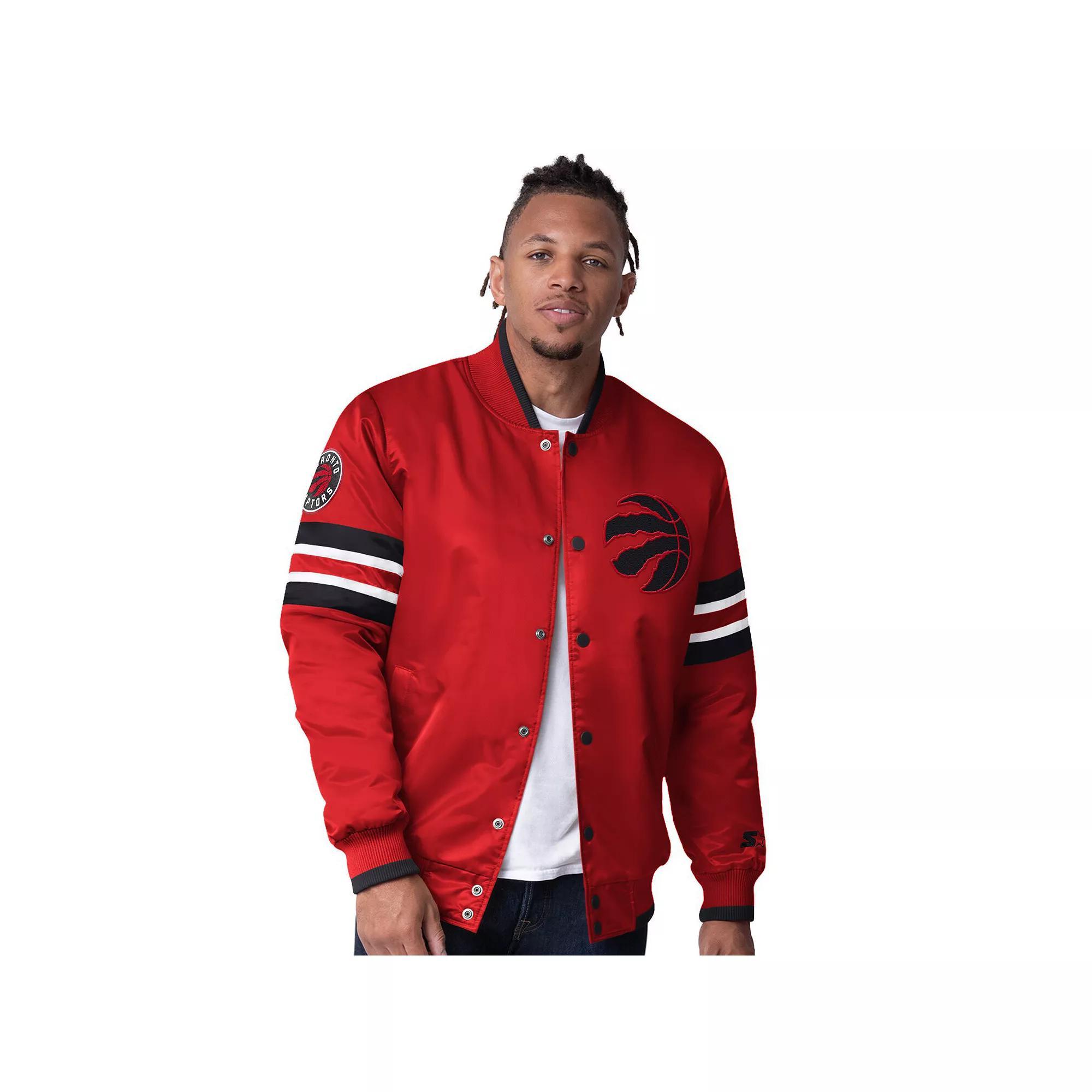 Men's Starter Red Chicago Bulls Scout Varsity Satin Full-Snap Jacket, Size: Small Product Image