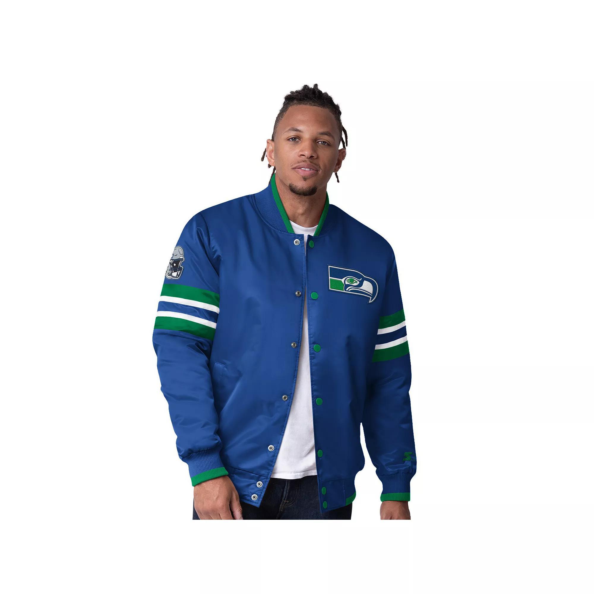 Men's Starter Red Chicago Bulls Scout Varsity Satin Full-Snap Jacket, Size: Small Product Image