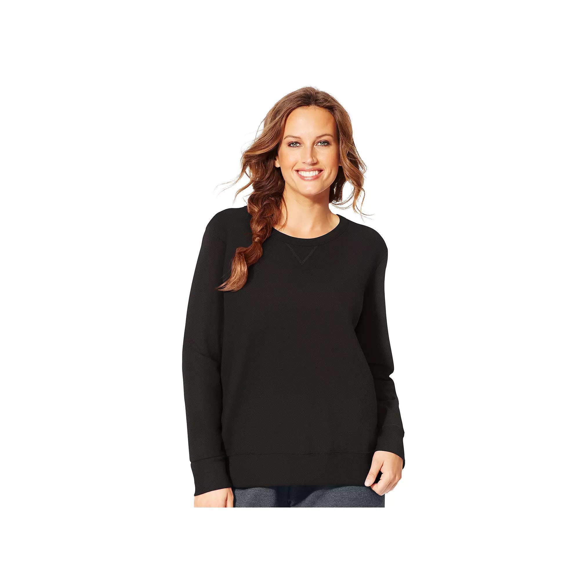 Plus Size Just My Size  Fleece Crew Sweatshirt, Women's, Size: 5XL, Pale Pink Product Image