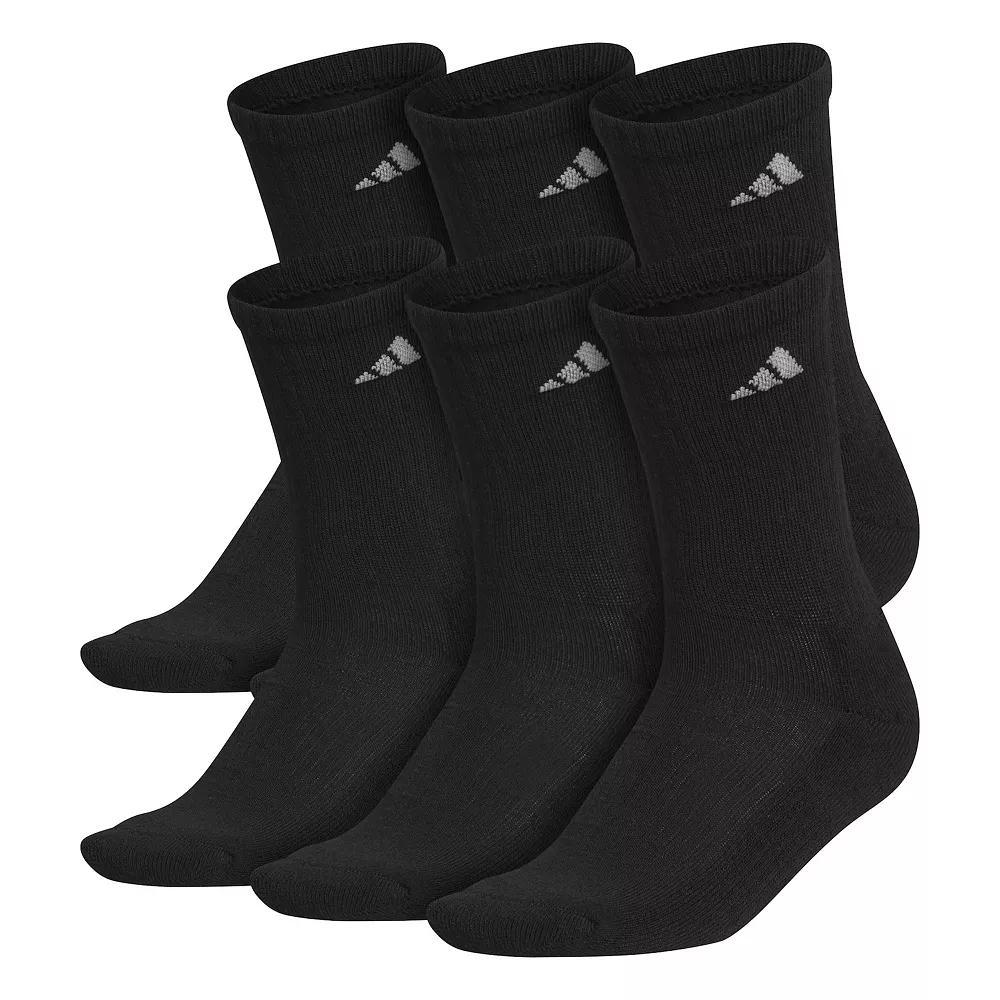 Women's adidas 6-Pack Athletic Crew Socks, Size: 5-10, Black Product Image