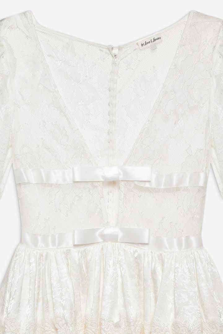 Annabelle Lace Mini Dress — Ivory Product Image