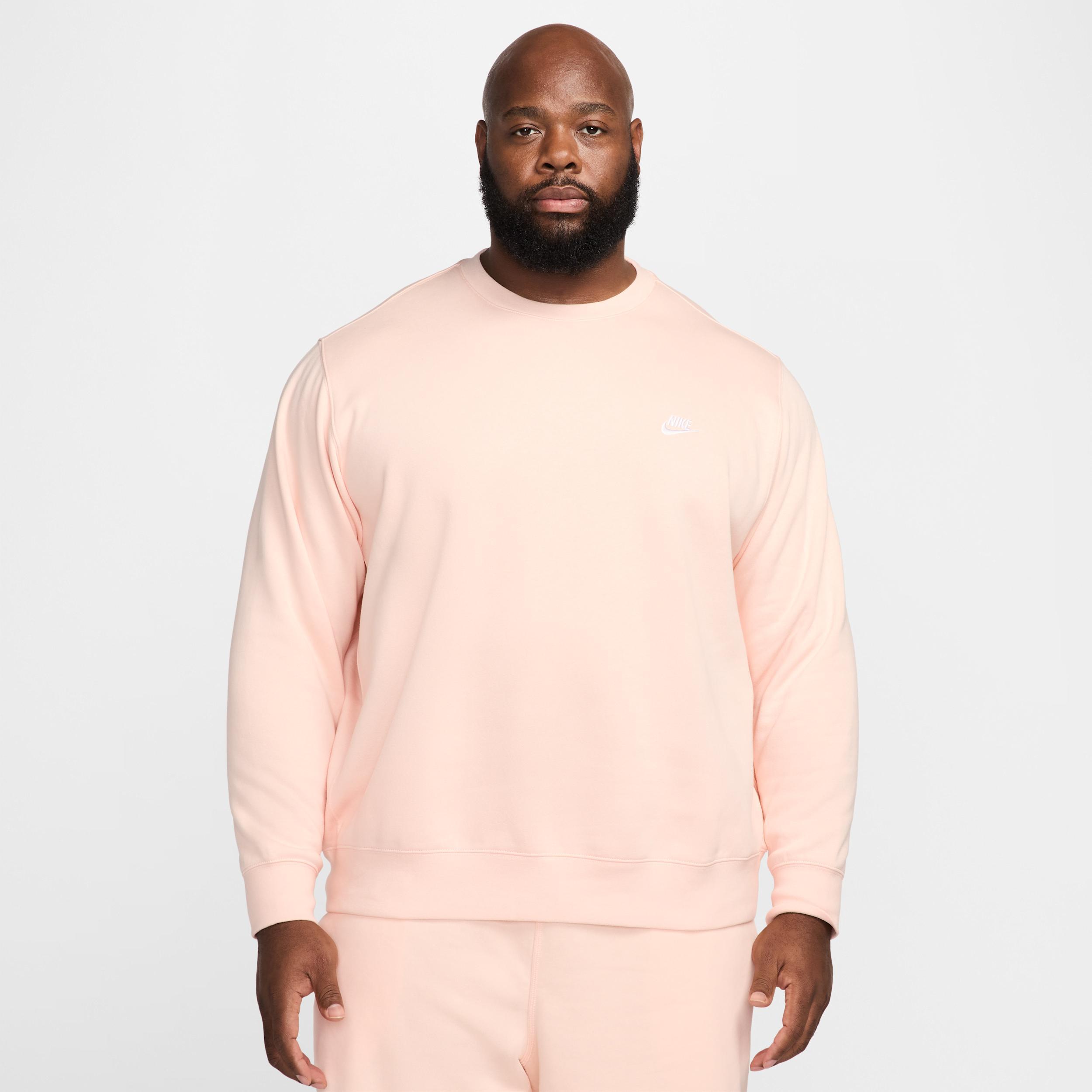 Men's Nike Club Fleece Crew, Size: XL, Brown Moon Product Image