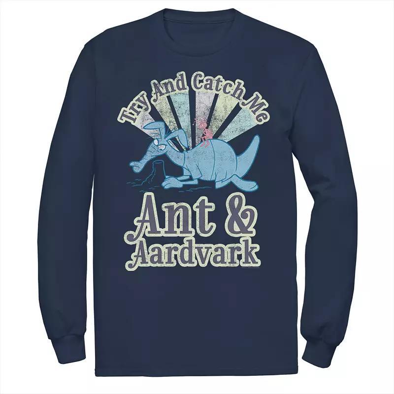 Men's Pink Panther Ant And Aardvark Try And Catch Me Long Sleeve Graphic Tee, Size: Small, Black Product Image