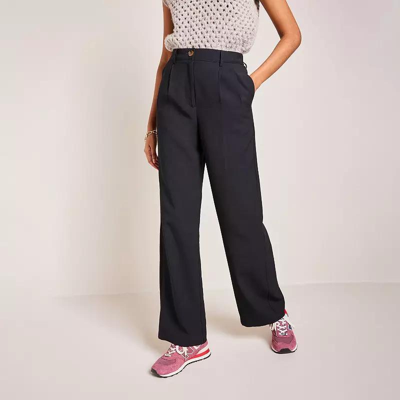 Women's NEXT Wide Leg Trouser, Size: 8 REG, Black Product Image