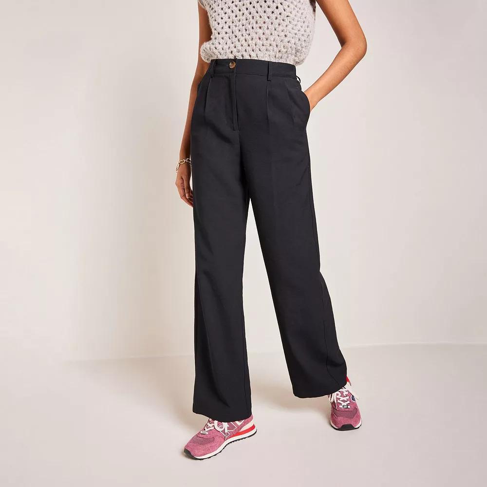Women's NEXT Wide Leg Trouser, Size: 8 REG, Black Product Image
