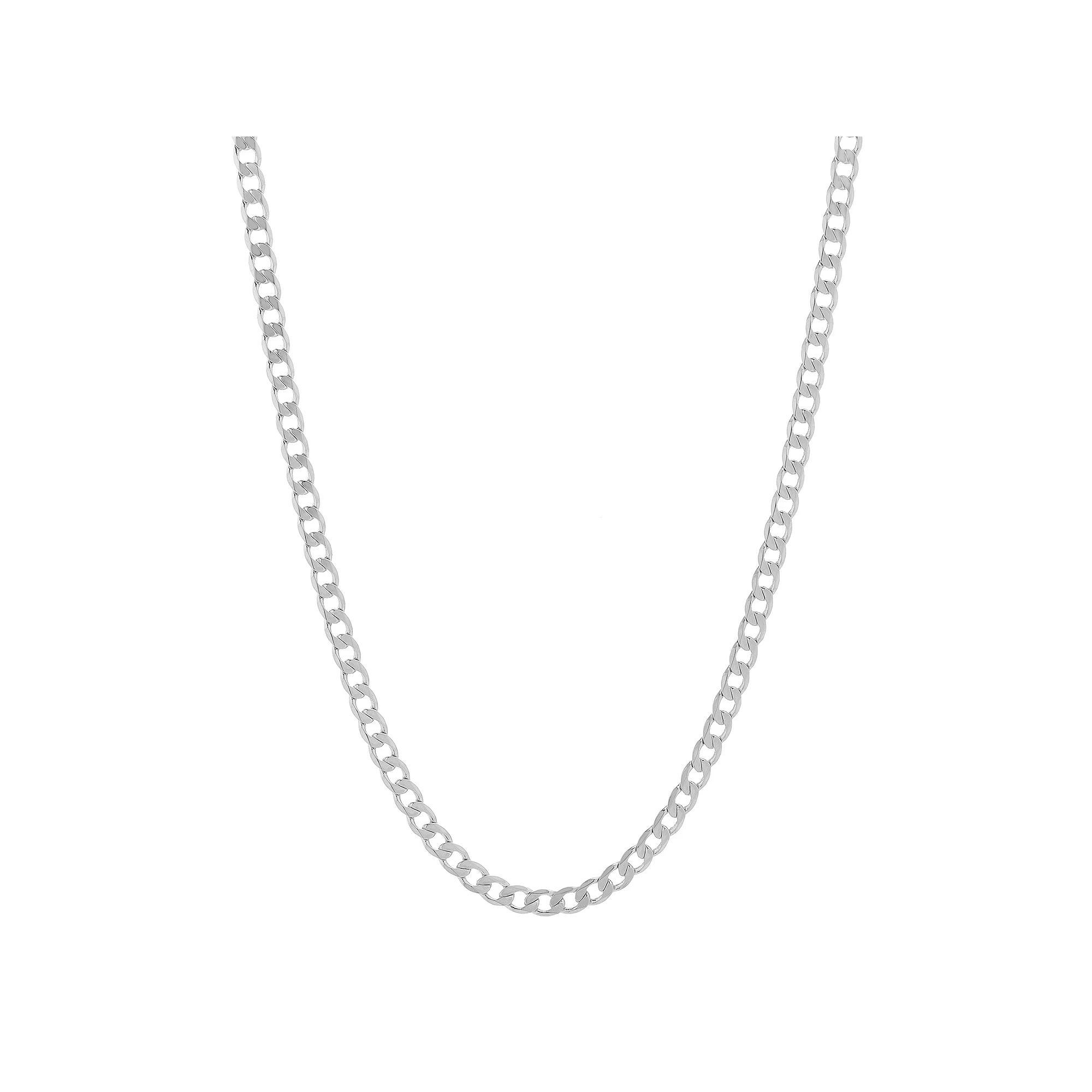 Men's 14k White Gold Plated Curb Chain Necklace - 22 in., Size: 22" Product Image