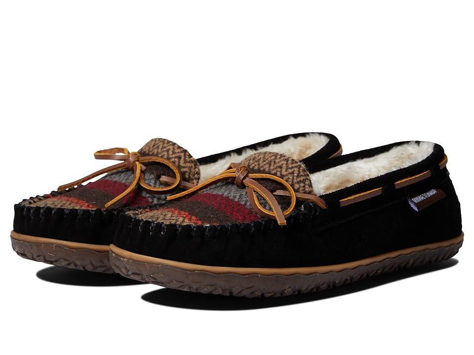 Minnetonka Womens Tilia Chevron Suede Bow Detail Moccasins Product Image