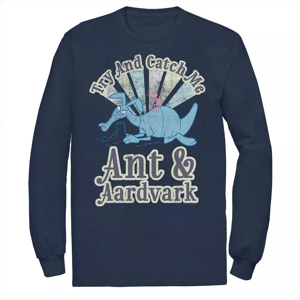 Men's Pink Panther Ant And Aardvark Try And Catch Me Long Sleeve Graphic Tee, Size: Small, Black Product Image