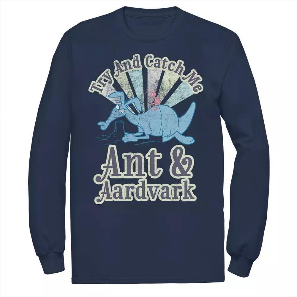 Men's Pink Panther Ant And Aardvark Try And Catch Me Long Sleeve Graphic Tee, Size: Small, Black Product Image