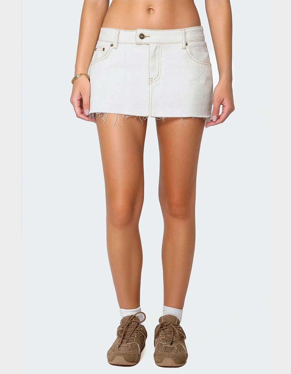 EDIKTED Bow Denim Mini Skort Product Image