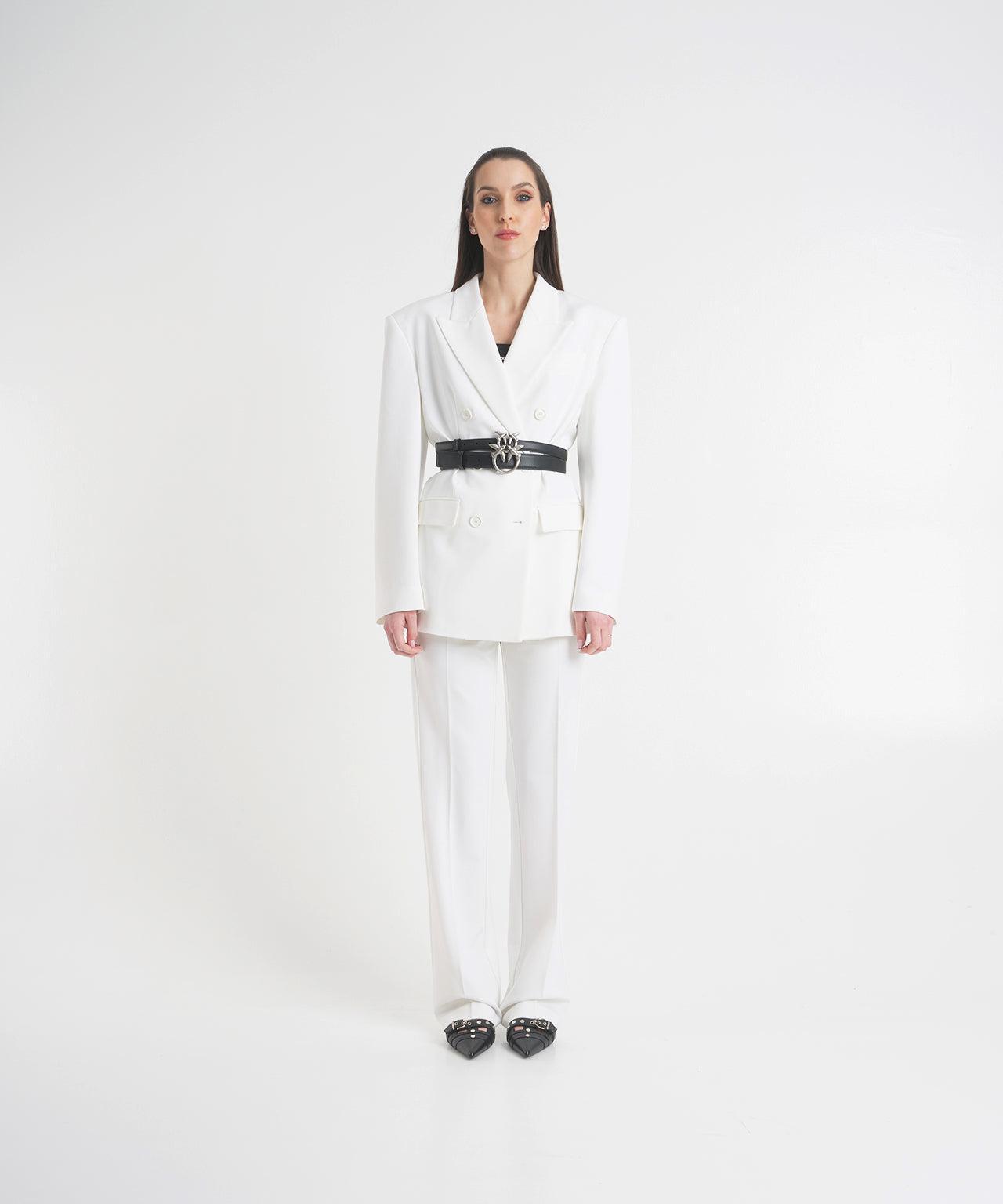 Double-breasted blazer in scuba Product Image