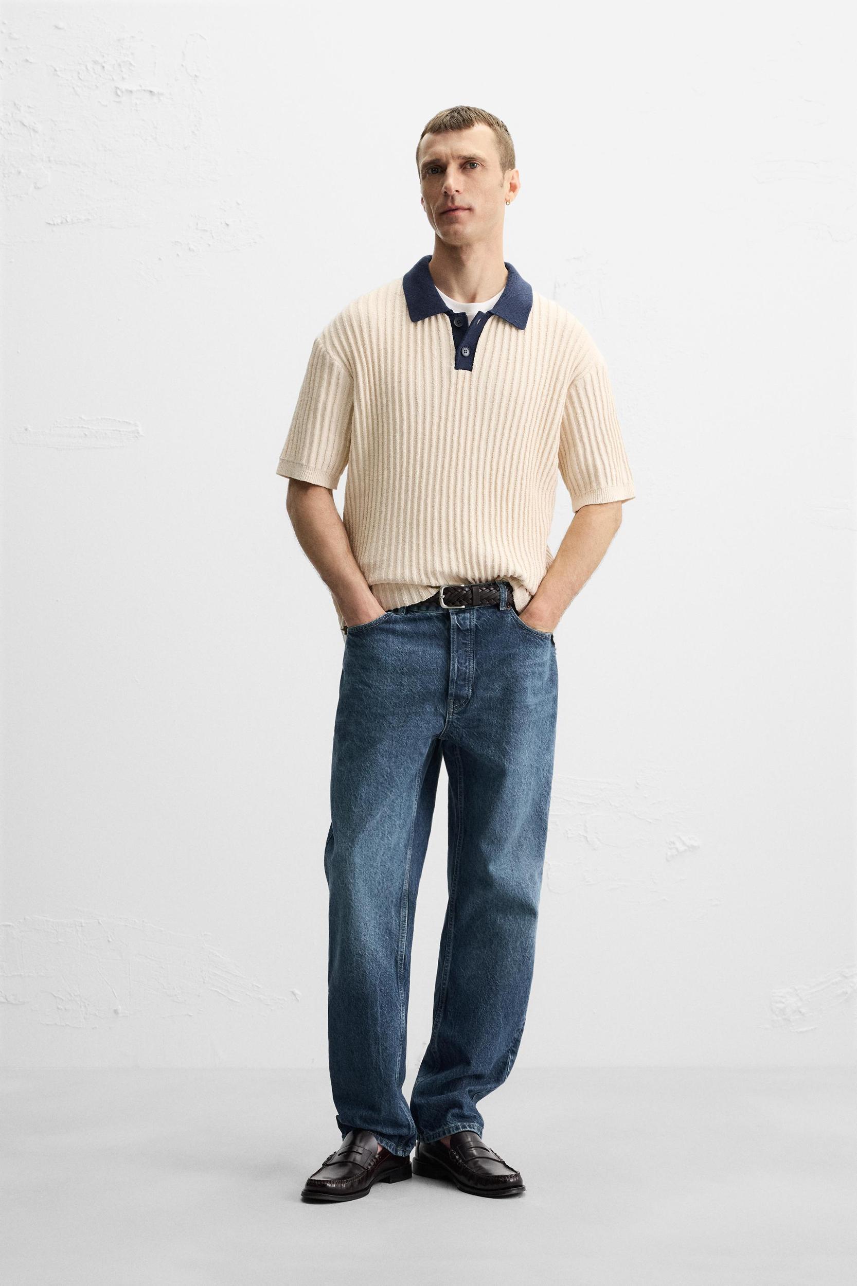CONTRASTING KNIT POLO SHIRT Product Image