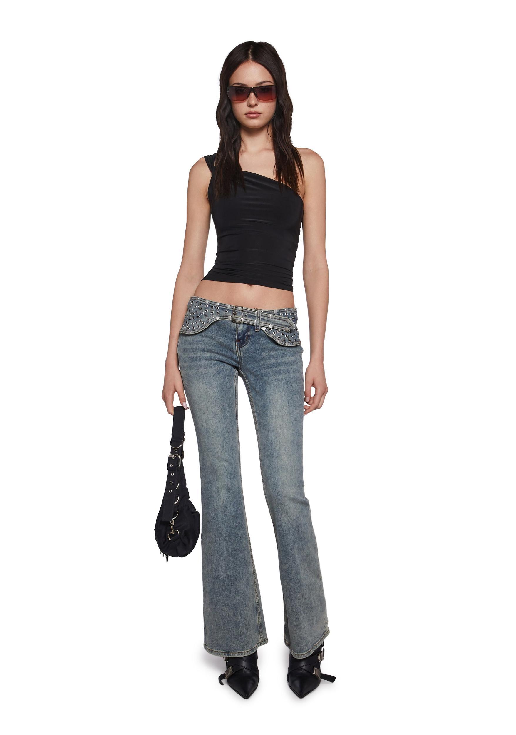 Womens One Shoulder Top - Black Product Image