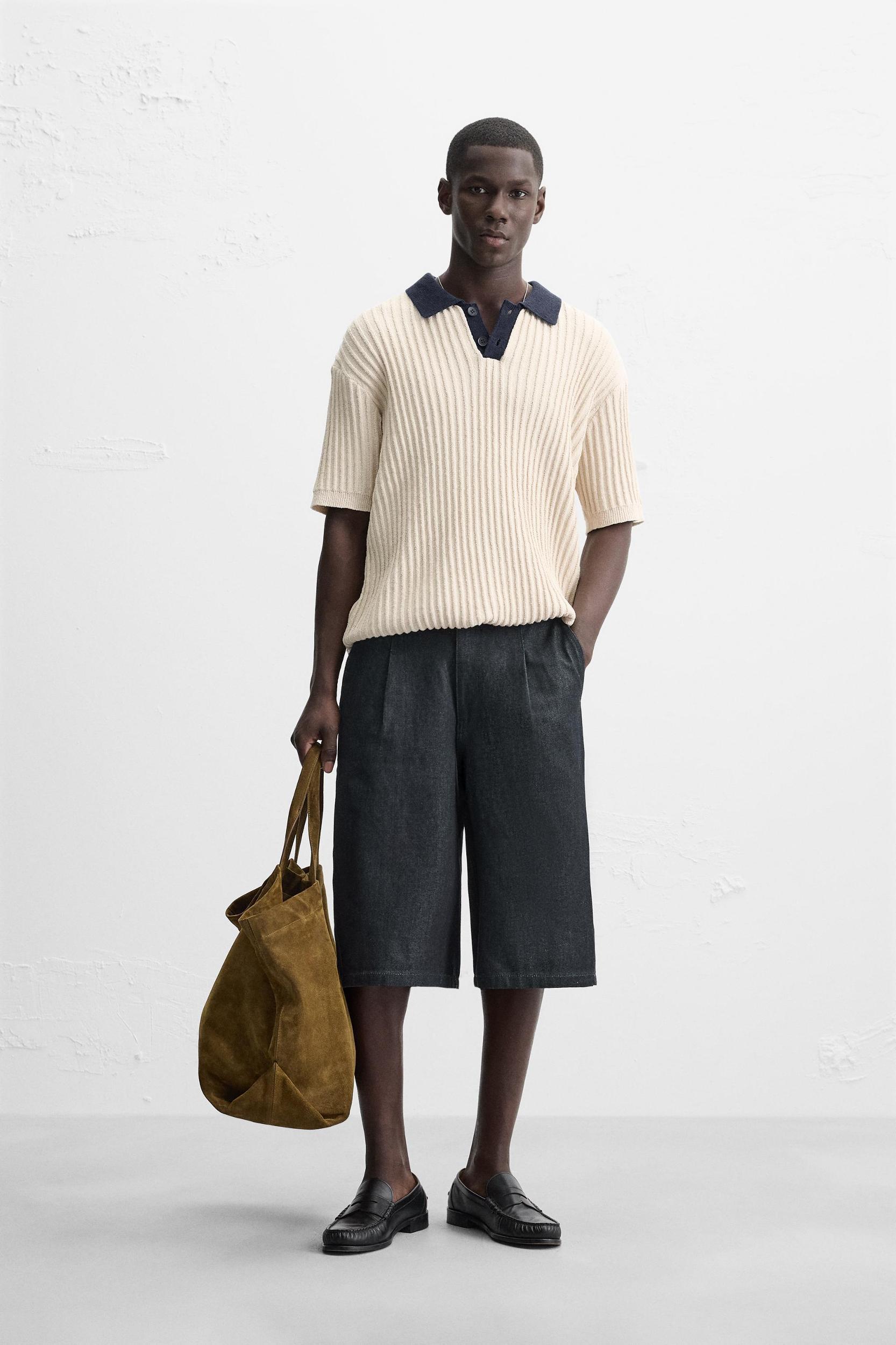 CONTRASTING KNIT POLO SHIRT Product Image